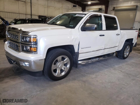 2014 Chevrolet Silverado 1500 LTZ with VIN 3GCUKSEC3EG208855, listed as a Copart auction lot 50006585 with 118,457 mi miles and Salvage Title. Bid and sale history available at carsss.com. Image 1.