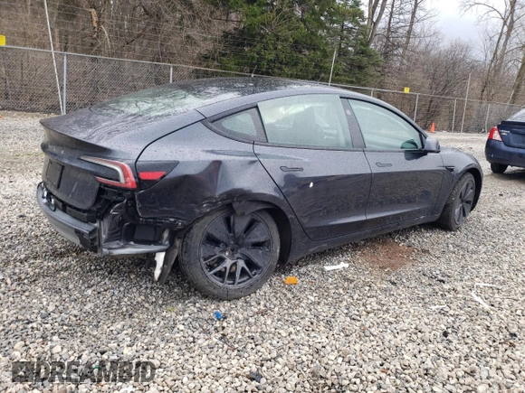 2024 Tesla Model 3 with VIN 5YJ3E1EA7RF858716, listed as a Copart auction lot 49809325 with 9,936 mi miles and Non Repairable. Bid and sale history available at DreamBid. Image 3.