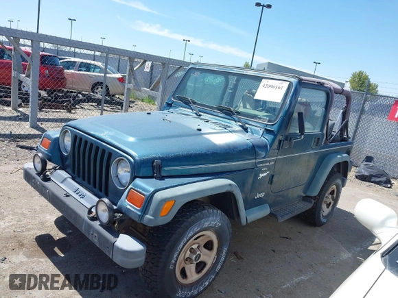 1997 Jeep Wrangler Sport with VIN 1J4FY19S4VP539226, listed as a IAAI auction lot 42096161 with 1 mi miles. Bid and sale history available at carsss.com. Image 2.