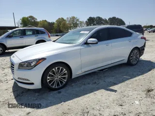 2017 Genesis G80 3.8L z VIN KMHGN4JE4HU198261, wystawiony jako Copart lot #51484545 z przebiegiem 77 110 mil mil oraz Szkoda całkowita • Salvage title. Historia ofert i sprzedaży dostępna na DreamBid. Obrazek 1.