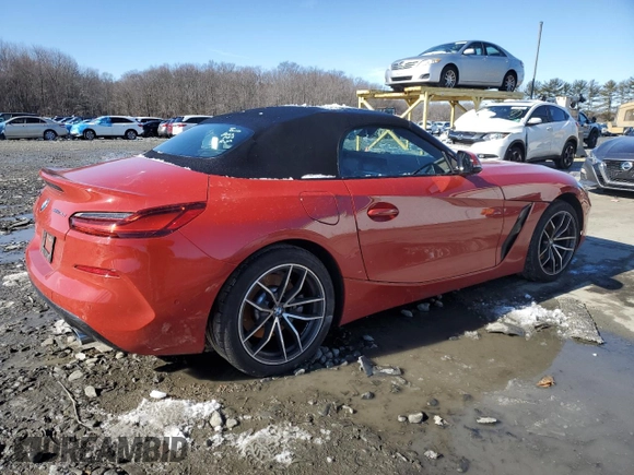 2021 BMW Z4 sDrive30i with VIN WBAHF3C05MWX36897, listed as a Copart auction lot 42633724 with 21,141 mi miles. Bid and sale history available at carsss.com. Image 3.