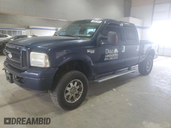 2005 Ford F-250 XL with VIN 1FTSW21545EC81128, listed as a Copart auction lot 56882565 with 271,960 mi miles and Salvage title. Bid and sale history available at DreamBid. Image 1.