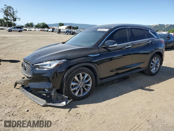 2019 Infiniti QX50 Luxe with VIN 3PCAJ5M11KF135820, listed as a Copart auction lot 58024215 with 64,340 mi miles and Salvage title. Bid and sale history available at DreamBid. Image 1.