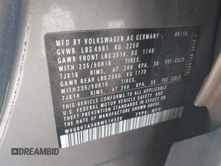 2011 Volkswagen Tiguan SE with VIN WVGBV7AX8BW514320, listed as a IAAI auction lot 42138794 with 76,079 mi miles and . Bid and sale history available at DreamBid. Image 9.