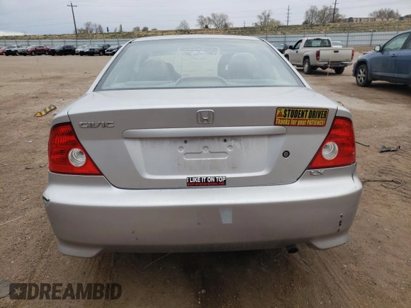 2005 Honda Civic LX with VIN 1HGEM22515L068975, listed as a Copart auction lot 52055435 with 206,058 mi miles and Salvage Title. Bid and sale history available at DreamBid. Image 6.