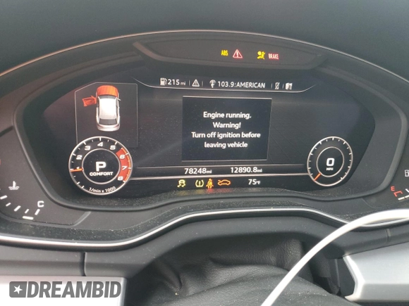 2018 Audi SQ5 Premium Plus with VIN WA1A4AFYXJ2018372, listed as a Copart auction lot 76720514 with 78,248 mi miles and Salvage Title. Bid and sale history available at DreamBid. Image 9.