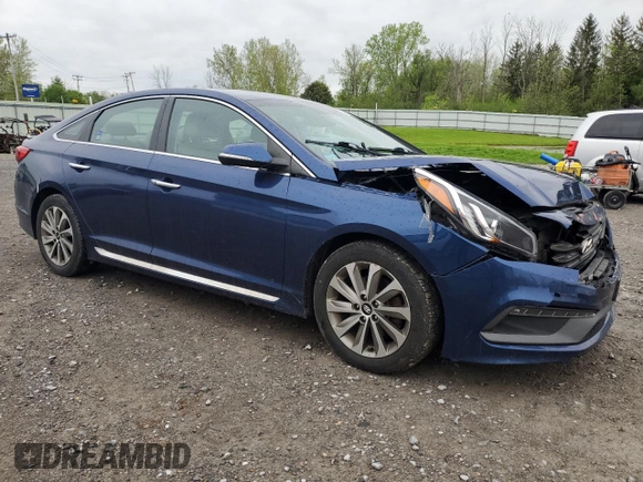 2015 Hyundai Sonata Sport with VIN 5NPE34AF7FH111941, listed as a Copart auction lot 56842275 with 92,082 mi miles and Salvage title. Bid and sale history available at DreamBid. Image 4.