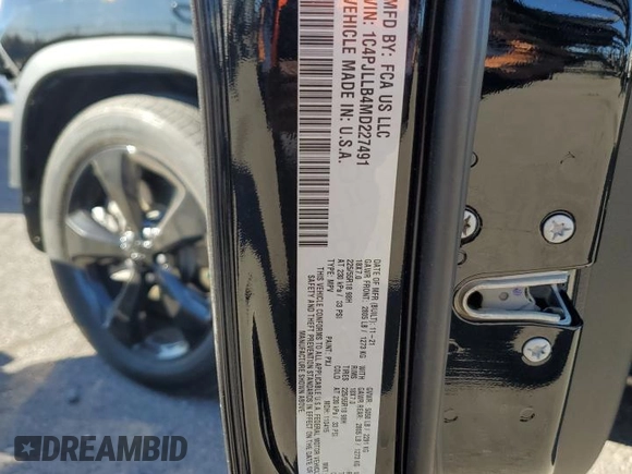2021 Jeep Cherokee Altitude with VIN 1C4PJLLB4MD227491, listed as a Copart auction lot 87415774 with 29,223 mi miles and Salvage Title. Bid and sale history available at carsss.com. Image 14.