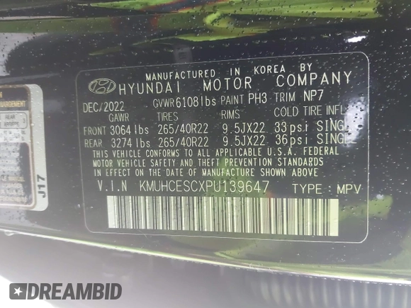 2023 Genesis GV80 z VIN KMUHCESCXPU139647, wystawiony jako IAAI lot #42308214 z przebiegiem 33 177 mil mil oraz . Historia ofert i sprzedaży dostępna na DreamBid. Obrazek 9.