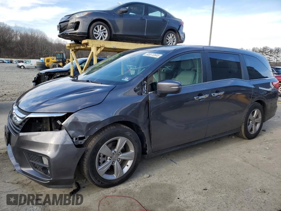 2019 Honda Odyssey EX-L with VIN 5FNRL6H78KB077870, listed as a Copart auction lot 45572505 with 88,417 mi miles and Salvage Title. Bid and sale history available at carsss.com. Image 1.