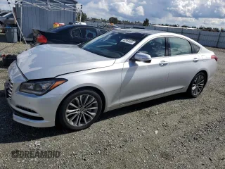 2015 Hyundai Genesis 3.8L with VIN KMHGN4JEXFU047955, listed as a Copart auction lot 48955005 with 91,274 mi miles and Salvage Title. Bid and sale history available at carsss.com. Image 1.