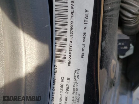 2018 Maserati Ghibli S Q4 z VIN ZAM57YTA5J1279909, wystawiony jako Copart lot #54559285 z przebiegiem 49 065 mil mil oraz Szkoda całkowita • Salvage title. Historia ofert i sprzedaży dostępna na DreamBid. Obrazek 12.