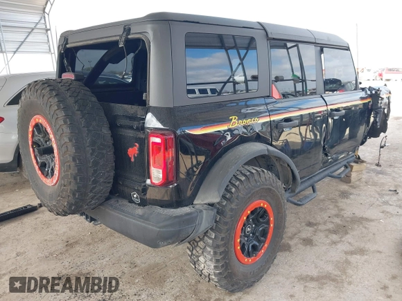 2022 Ford Bronco with VIN 1FMEE5DP5NLB31700, listed as a IAAI auction lot 41501402 with 50,538 mi miles. Bid and sale history available at carsss.com. Image 4.