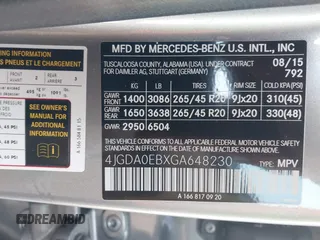 2016 Mercedes-Benz GLE 300d с VIN 4JGDA0EBXGA648230, выставлен на аукционе IAAI как лот 42601042 с пробегом 84 617 миль миль и . История ставок и продаж доступна на DreamBid. Изображение 9.
