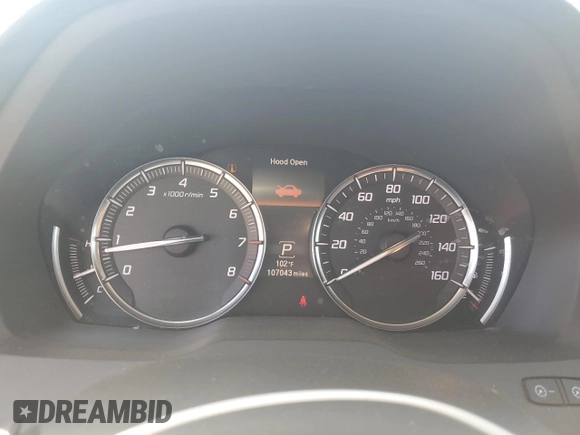 2017 Acura MDX Technology with VIN 5FRYD4H59HB012299, listed as a Copart auction lot 61800815 with 107,043 mi miles and Salvage title. Bid and sale history available at DreamBid. Image 9.