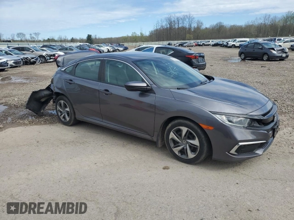 2019 Honda Civic LX with VIN 2HGFC2F61KH558125, listed as a Copart auction lot 55324225 with 66,107 mi miles and Salvage Title. Bid and sale history available at DreamBid. Image 4.