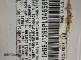1993 Honda Civic z VIN 1HGEJ1265PL048565, wystawiony jako Copart lot #78192384 z przebiegiem 149 425 mil mil oraz Szkoda całkowita • Salvage title. Historia ofert i sprzedaży dostępna na DreamBid. Obrazek 12.