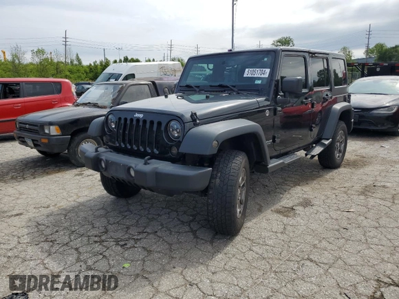 2014 Jeep Wrangler Unlimited Sport with VIN 1C4BJWDG6EL320381, listed as a Copart auction lot 51051704 with 163,127 mi miles and Salvage Title. Bid and sale history available at carsss.com. Image 1.