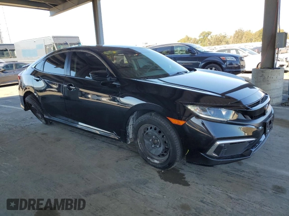 2020 Honda Civic LX with VIN 19XFC2F67LE207134, listed as a Copart auction lot 47595325 with 46,904 mi miles and Salvage Title. Bid and sale history available at DreamBid. Image 4.