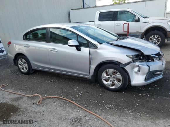 2015 Honda Civic Sedan LX with VIN 19XFB2F55FE200794, listed as a Copart auction lot 53152075 with 78,495 mi miles and Salvage Title. Bid and sale history available at carsss.com. Image 4.