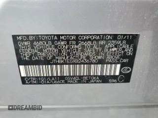 2011 Lexus ES with VIN JTHBK1EGXB2436780, listed as a Copart auction lot 51069105 with 93,924 mi miles and Salvage Title. Bid and sale history available at carsss.com. Image 12.