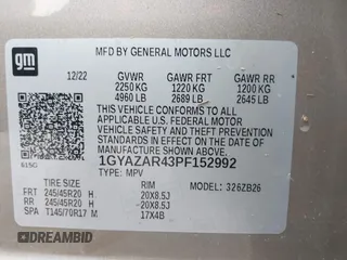 2023 Cadillac XT4 FWD Luxury z VIN 1GYAZAR43PF152992, wystawiony jako IAAI lot #42160015 z przebiegiem 29 466 mil mil oraz . Historia ofert i sprzedaży dostępna na DreamBid. Obrazek 9.