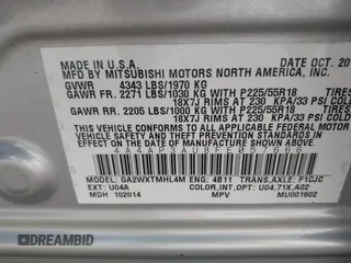2015 Mitsubishi Outlander Sport ES with VIN 4A4AP3AU8FE057666, listed as a IAAI auction lot 42118019 with 157,543 mi miles. Bid and sale history available at carsss.com. Image 9.