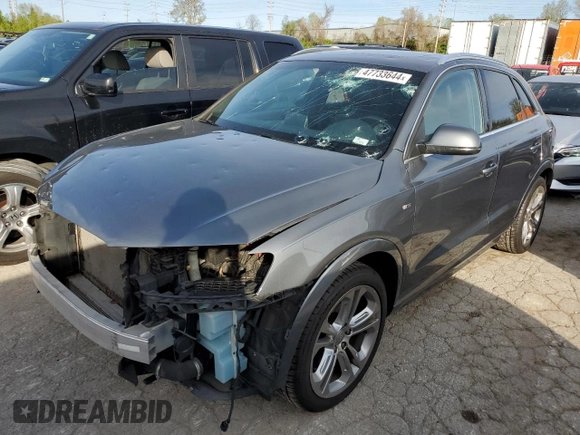2017 Audi Q3 Prestige with VIN WA1GCCFS4HR005705, listed as a Copart auction lot 47733644 with 126,992 mi miles and Salvage Title. Bid and sale history available at carsss.com. Image 1.