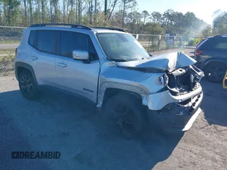 2017 Jeep Renegade Latitude with VIN ZACCJABB9HPE65123, listed as a IAAI auction lot 41856382 with 73,678 mi miles. Bid and sale history available at carsss.com. Image 1.