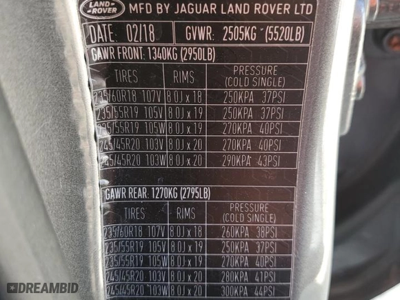 2018 Land Rover Discovery Sport SE with VIN SALCP2RX2JH755053, listed as a Copart auction lot 46869345 with 111,115 mi miles and Salvage Title. Bid and sale history available at carsss.com. Image 16.