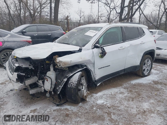 2022 Jeep Compass Latitude with VIN 3C4NJDBB4NT133203, listed as a IAAI auction lot 40990103 with Not provided miles and . Bid and sale history available at DreamBid. Image 18.
