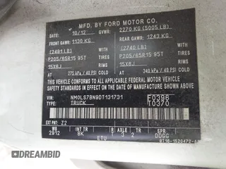 2013 Ford Transit Connect XLT с VIN NM0LS7BN9DT131731, выставлен на аукционе IAAI как лот 42110247 с пробегом 156 498 миль миль и . История ставок и продаж доступна на DreamBid. Изображение 9.
