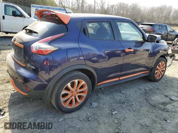 2015 Nissan Juke SV with VIN JN8AF5MV7FT550541, listed as a Copart auction lot 47573835 with 89,667 mi miles and Salvage Title. Bid and sale history available at DreamBid. Image 3.