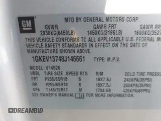 2008 GMC Acadia SLE1 with VIN 1GKEV13748J146661, listed as a IAAI auction lot 41407263 with 194,748 mi miles. Bid and sale history available at carsss.com. Image 9.