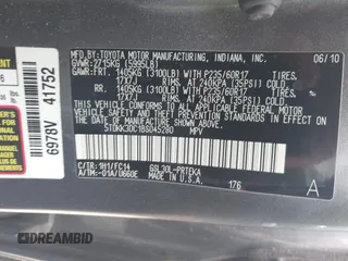 2011 Toyota Sienna LE AAS z VIN 5TDKK3DC1BS045280, wystawiony jako IAAI lot #42389241 z przebiegiem 165 653 mil mil oraz . Historia ofert i sprzedaży dostępna na DreamBid. Obrazek 9.