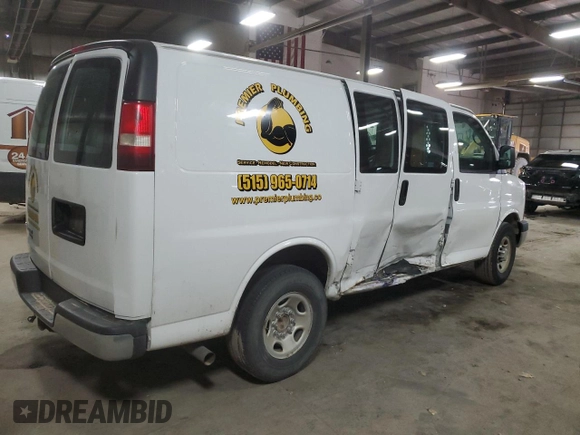 2014 Chevrolet Express Cargo with VIN 1GCWGFBA8E1125053, listed as a Copart auction lot 51690415 with 165,609 mi miles and Salvage title. Bid and sale history available at DreamBid. Image 3.