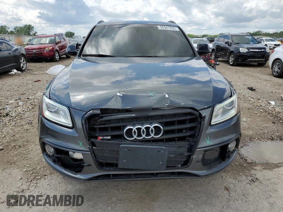 2017 Audi SQ5 Premium Plus with VIN WA1CCAFP2HA012729, listed as a Copart auction lot 55347255 with 90,468 mi miles and Salvage title. Bid and sale history available at DreamBid. Image 5.