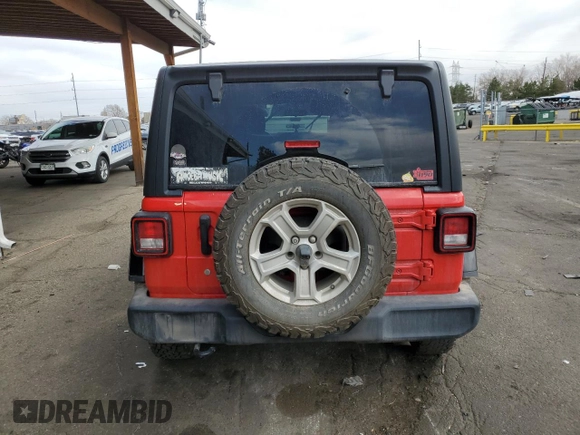 2020 Jeep Wrangler Unlimited Sport S with VIN 1C4HJXDNXLW160354, listed as a Copart auction lot 50141615 with 62,812 mi miles and Salvage title. Bid and sale history available at DreamBid. Image 6.