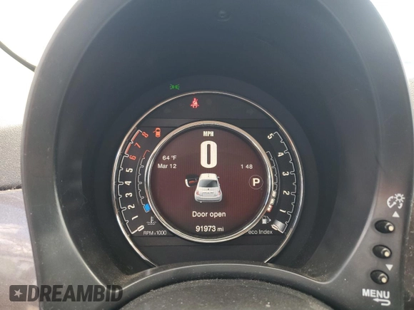 2015 FIAT 500 Pop with VIN 3C3CFFAR6FT545289, listed as a Copart auction lot 48758775 with 91,973 mi miles and Salvage Title. Bid and sale history available at carsss.com. Image 9.
