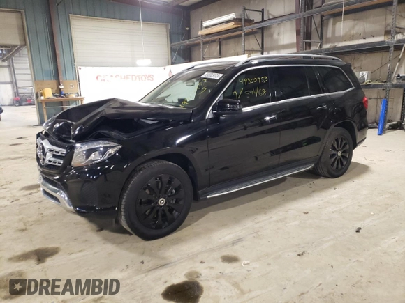 2019 Mercedes-Benz GLS with VIN 4JGDF6EE7KB235649, listed as a Copart auction lot 49802953 with 54,468 mi miles. Bid and sale history available at carsss.com. Image 1.