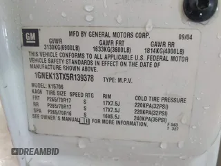 2005 Chevrolet Tahoe Z71 z VIN 1GNEK13TX5R139378, wystawiony jako IAAI lot #41267070 z przebiegiem 229 243 mil mil oraz . Historia ofert i sprzedaży dostępna na DreamBid. Obrazek 9.