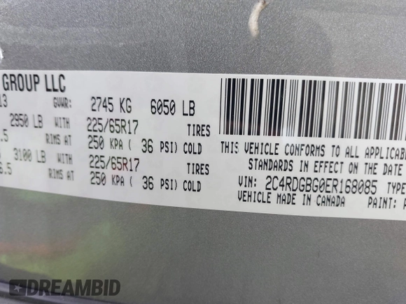 2014 Dodge Grand Caravan American Value with VIN 2C4RDGBG0ER168085, listed as a IAAI auction lot 42020959 with 213,383 mi miles and . Bid and sale history available at DreamBid. Image 9.