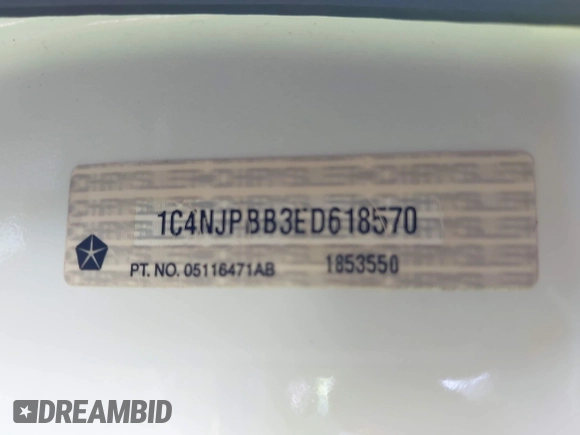 2014 Jeep Patriot Sport with VIN 1C4NJPBB3ED618570, listed as a IAAI auction lot 42126639 with 157,005 mi miles and . Bid and sale history available at DreamBid. Image 9.
