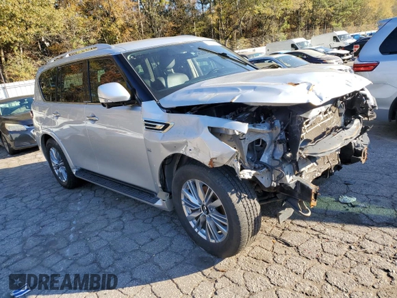 2020 Infiniti QX80 LUXE with VIN JN8AZ2NE0L9255374, listed as a Copart auction lot 79107194 with Not Provided miles and Salvage Title. Bid and sale history available at carsss.com. Image 4.