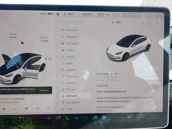 2021 Tesla Model 3 Long Range with VIN 5YJ3E1EB0MF992792, listed as a IAAI auction lot 41726740 with 33,507 mi miles. Bid and sale history available at carsss.com. Image 18.