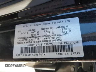 2016 Mazda 3 i Sport with VIN JM1BM1J71G1338297, listed as a Copart auction lot 45762895 with 87,768 mi miles and Salvage Title. Bid and sale history available at DreamBid. Image 12.