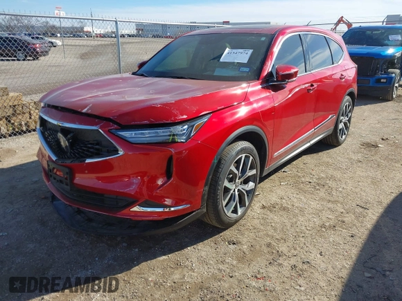 2023 Acura MDX w/Technology Package with VIN 5J8YE1H43PL041461, listed as a IAAI auction lot 41347974 with 9,281 mi miles. Bid and sale history available at carsss.com. Image 17.