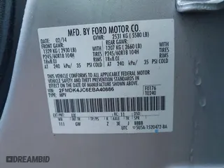 2014 Ford Edge SEL with VIN 2FMDK4JC6EBA40886, listed as a IAAI auction lot 41932949 with 170,773 mi miles. Bid and sale history available at carsss.com. Image 9.