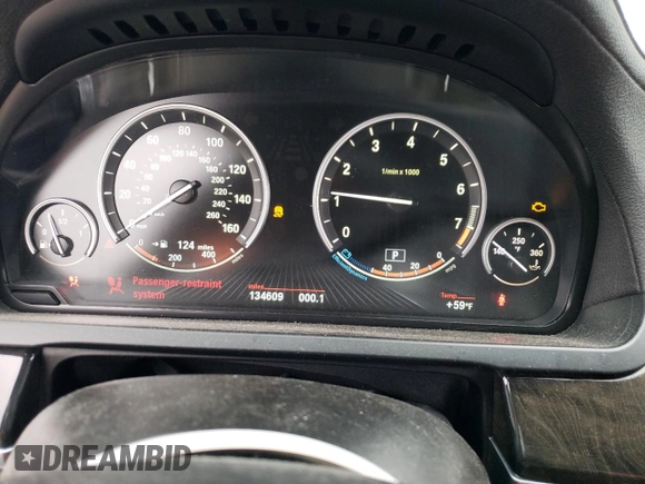 2013 BMW 7 Series 740Li with VIN WBAYE4C51DD137687, listed as a Copart auction lot 76103944 with 134,609 mi miles and Salvage title. Bid and sale history available at DreamBid. Image 9.