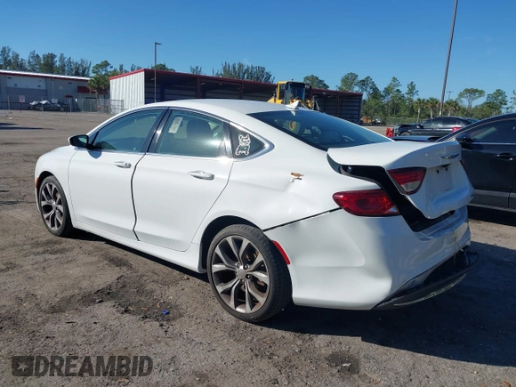 2016 Chrysler 200 C with VIN 1C3CCCCB0GN134012, listed as a IAAI auction lot 41427127 with 125,145 mi miles. Bid and sale history available at carsss.com. Image 3.